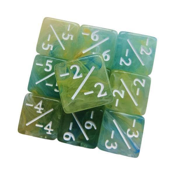 10個 カウンター ダイス カード ゲーム アクセサリー 加算と減算カウンター ブルー イエロー