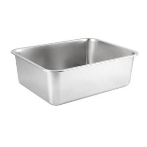 猫用トイレ ステンレス鋼 大型オープントップ ペット用トイレ 猫砂盆地 60cmx40cmx10cm