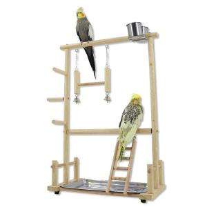 木製鳥の遊び場インコベビーサークルはしご運動止...の詳細画像2