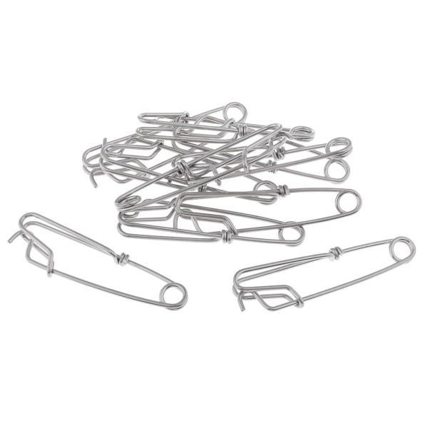 釣りスナップ コネクター クリップ ステンレス シルバー 高張力 耐腐食性 多サイズ - M - 1...