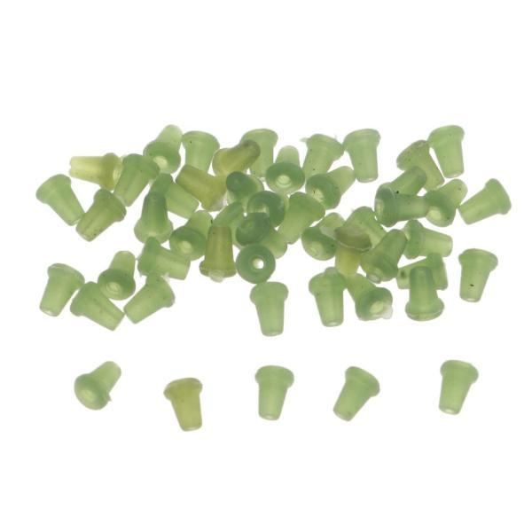 釣りフック 約50個 ストッパー ビーズ 固定 餌止め 落ち防止 穴付き 約3.5mm グリーン