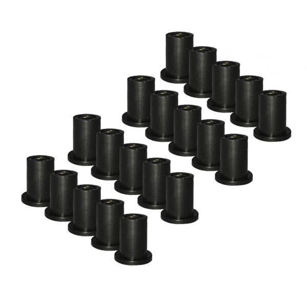 20x M4 ウェルナッツ ユニバーサル ラバー ウェル ナット ブラス インサート