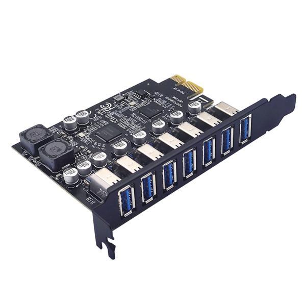 PCIe 7 ポート USB3.2 Gen1 19Pin 拡張カード 5Gbps デスクトップ PC...