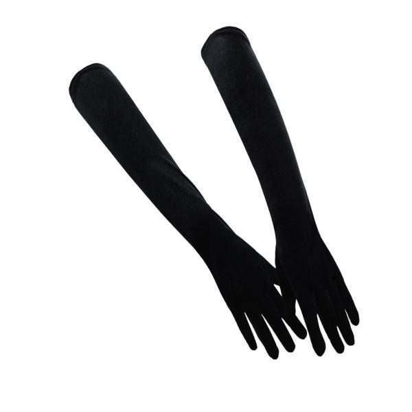 ファッション ロング ベルベット グローブ エルボー レングス アクセサガー ブラック ダンスグロー...