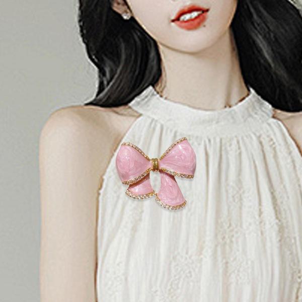 リボンブローチ エレガントなファッションコートピン ドレス ウェディング ジャケット プロム パーテ...