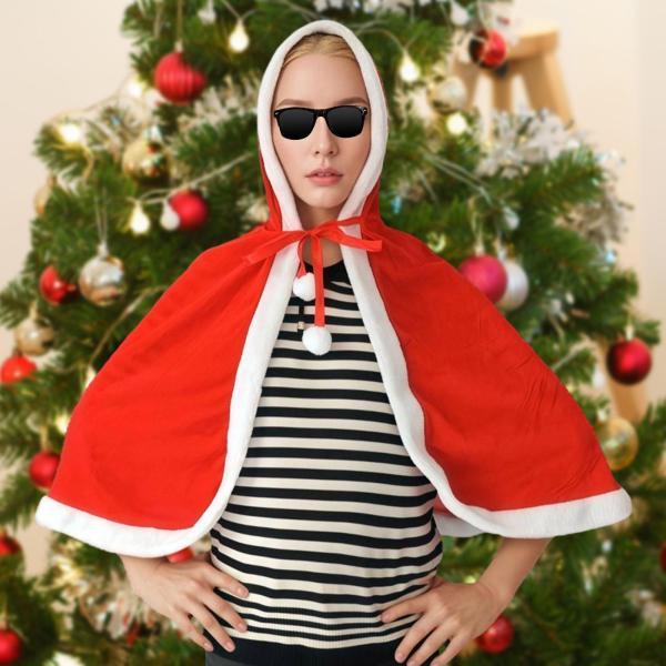 クリスマスショール クローク ケープ クリスマスショール サンタケープ ステージパフォーマンス カー...