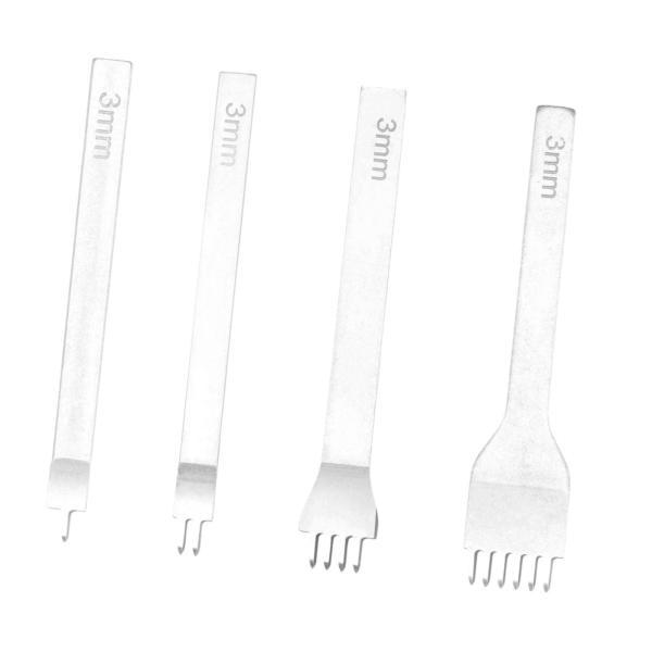 レザークラフトツール 穴あけパンチ ステッチング 時計バンド ストラップ用 3 mm 4個