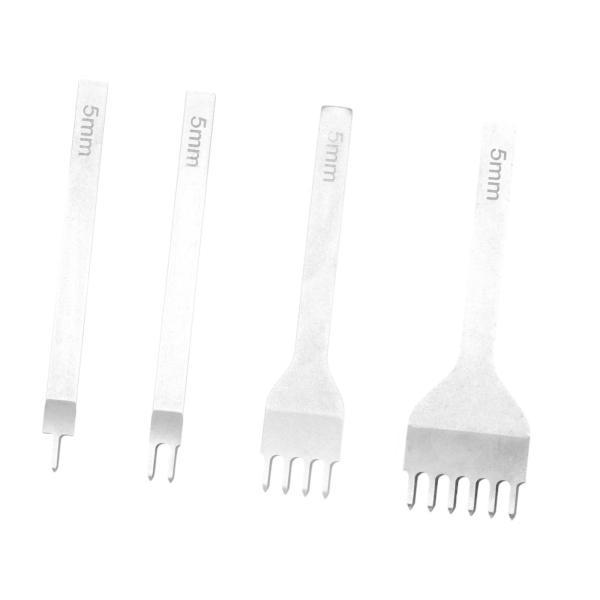 レザークラフトツール 穴あけパンチ ステッチング 時計バンド ストラップ用 5 mm 4個