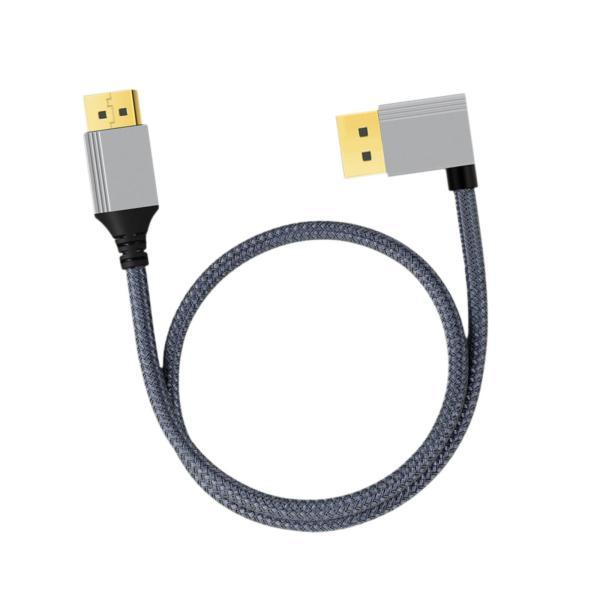 ケーブル 100cm ゲーミング 干渉防止 ナイロン編みケーブル DP コード 左曲がり