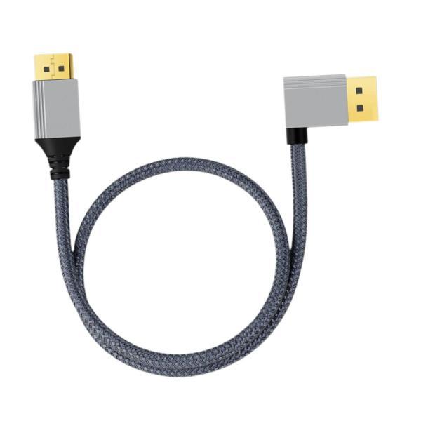 ケーブル 100cm ゲーミング 干渉防止 ナイロン編みケーブル DP コード 右曲げ