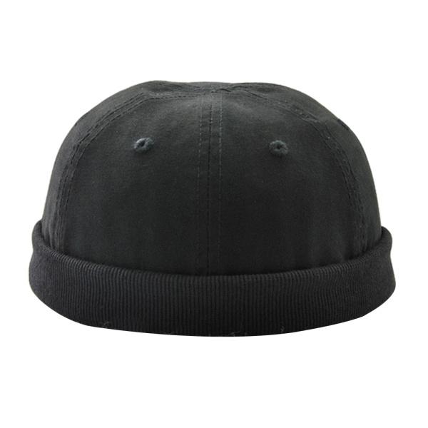 ユニセックスレディースメンズスカルキャップセーラーキャップロールカフレトロつばなし帽子、ドッカーハッ...