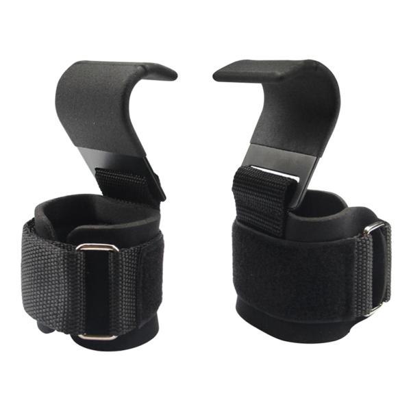 グリップサポート用のプレミアムウェイトリフティングリストフックストラップ - ワークアウトトレーニン...