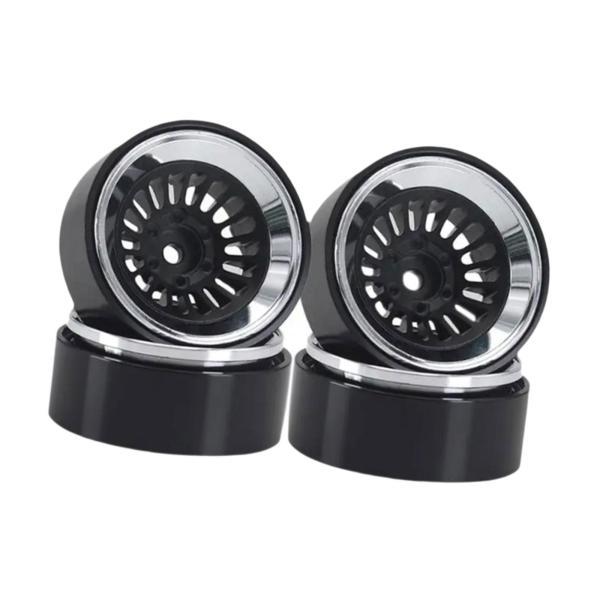 4x RCタイヤホイール RCホイールリムハブ 高強度アルミリム 1.3インチ に適用 1:18 1...