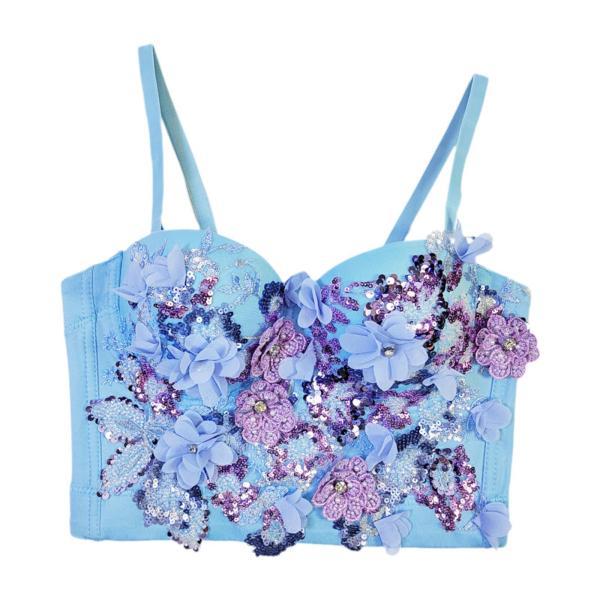 女性のスパンコールコルッターグリッタートレンディなコルセットブラクラブドレスアップコスプレガールズの...