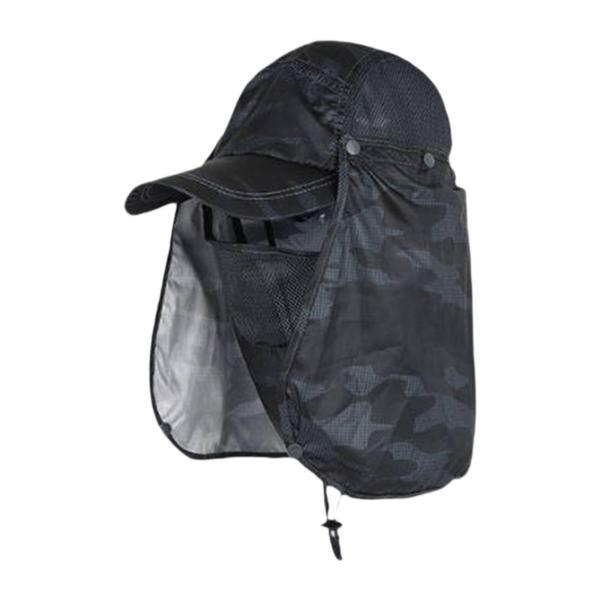 取り外し可能なネックフラップ付きサンキャップ（男女兼用）登山用ポータブルハイキングハット