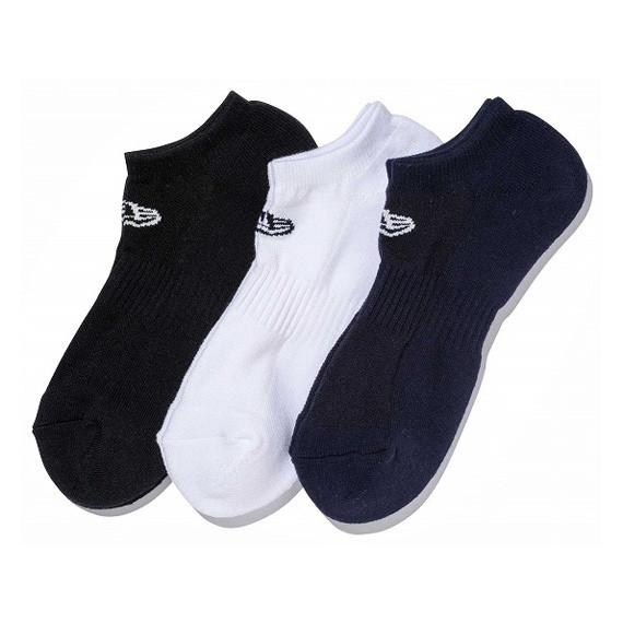 ニューエラ 靴下 SOCKS SHORT 3PAIRS BLACK-NAVY-WHITE  NEW ...