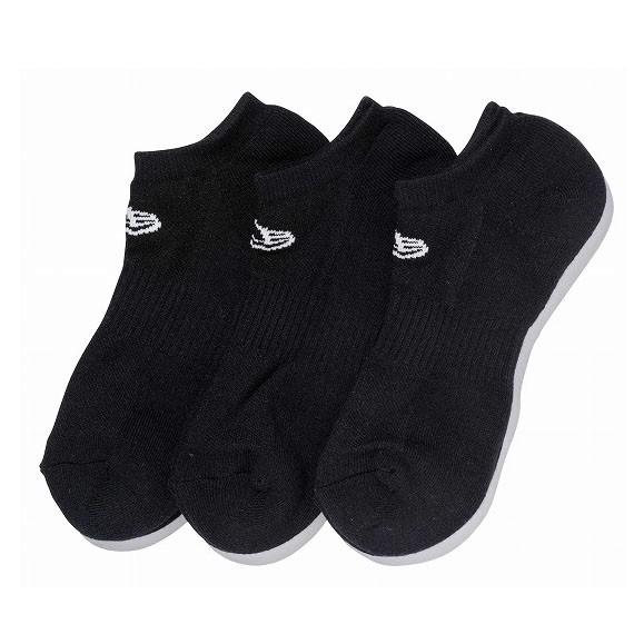 ニューエラ 靴下 SOCKS SHORT 3PAIRS BLACK  NEW ERA ソックス ブラ...