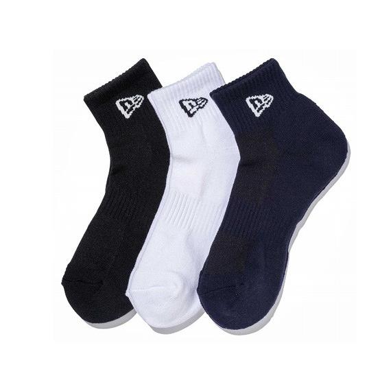 ニューエラ 靴下 SOCKS ANKLE 3PAIRS/BLACK NAVY WHITE NEW E...