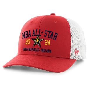 2024 NBAオールスターゲームモデル 海外取寄 47ブランド TRUCKER ADJUSTABLE CAP RED-WHITE 47BRAND NBA ALL STAR GAME｜amazingstore