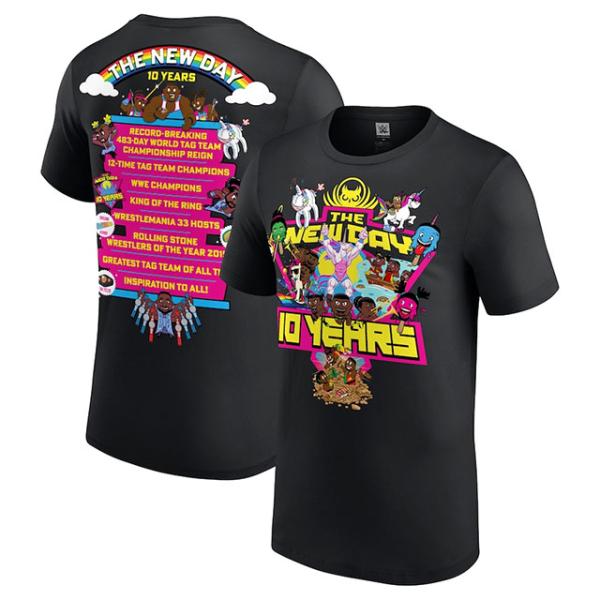 海外取寄 ニューデイモデル WWE AUTHENTIC Tシャツ 10 YEARS CELEBRAT...
