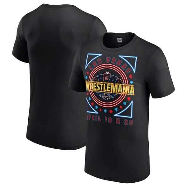海外取寄 レッスルマニア41モデル WWE AUTHENTIC Tシャツ LOGO BOX T-SH...