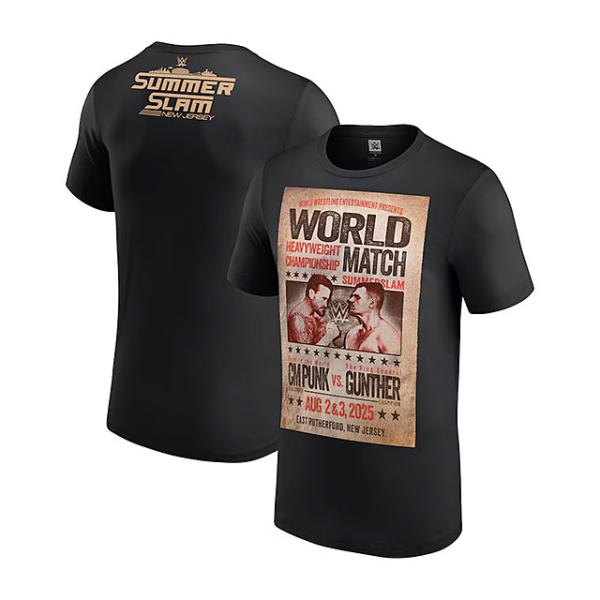 サマースラム2025 海外取寄 WWE AUTHENTIC Tシャツ CM パンク VS グンター ...