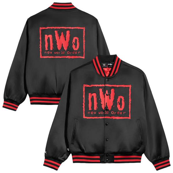 海外取寄 WWE ジャケット nWo WOLFPAC QUILTED SATIN FULL-SNAP...