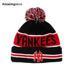 ニューエラ ニットキャップ ビーニー ニューヨーク ヤンキース  MLB THE-COACH POM KNIT BEANIE CAP BLACK-SCARLET  NEW ERA NEW YORK YANKEES｜amazingstore