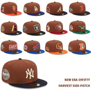 ニューエラ キャップ 59FIFTY HARVEST SIDE-PATCH FITTED CAP BROWN BLACK NEW ERA MLB NFL ブラウン 帽子 秋冬