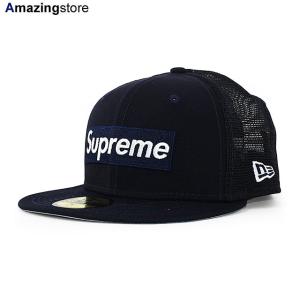 SUPREME ニューエラ キャップ 59FIFTY  BOX LOGO MESH BACK FITTED CAP NAVY  シュプリーム NEW ERA｜Amazingstore