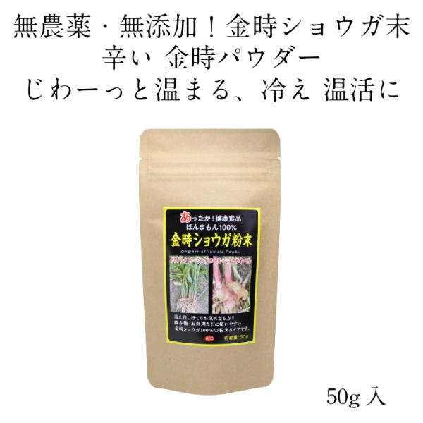 無農薬無添加　金時ショウガ末 50g 辛い  ジンゲオール　ショウガオール　ガラノラクトン　冷え 温...