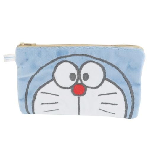 ドラえもんグッズ フラットポーチ フェイス ソフトボア素材 手触り抜群 I&apos;mDoraemon