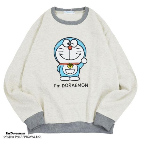 ドラえもんグッズ メンズ トレーナー I’m Doraemon サンリオ 裏起毛 左手を挙げている ...