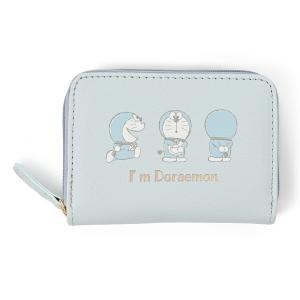 ドラえもんグッズ ラウンドコインケース＆パス入れ 小銭入れ ウォレット I'mDoraemon ブルーグレー キャラクター 財布｜amazutsumi