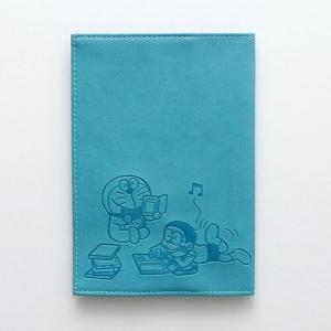 ドラえもんグッズ ブックカバー Book Cover 文庫本カバー 読書 型押し Doraemon ブルー blue｜amazutsumi