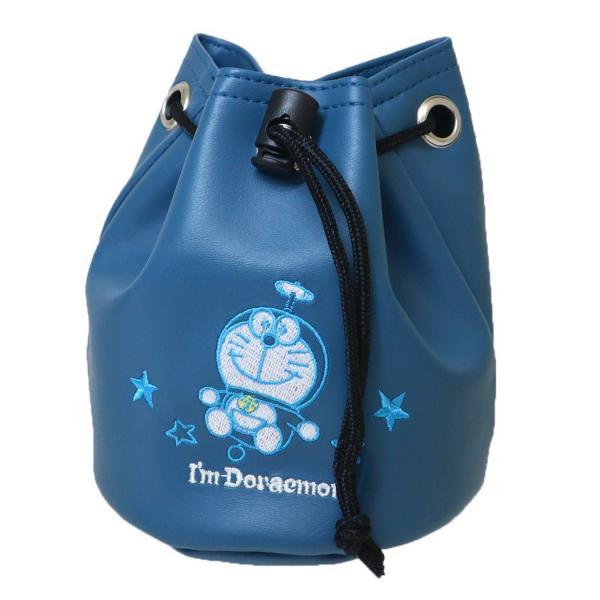 ドラえもん 巾着ポーチ 小物入れ袋 ゴルフボール入れ アウトドア I&apos;mDoraemon 内側ファー...