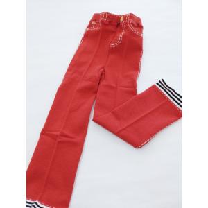 子供用 レギンス ジーンズ風 (100cmレッド)