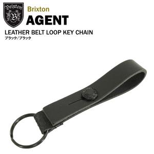 ブリクストン エージェント キーチェーン ブラック/ブラック (Brixton AGENT KEY CHAIN レザーキーリング) 【閉店・売り切り】｜amb1