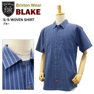 ブリクストン ブレイク S/S ウーブンシャツ ブルー (Brixton BLAKE S/S WOVEN SHIRT 半袖シャツ) 【閉店・売り切り】｜amb1