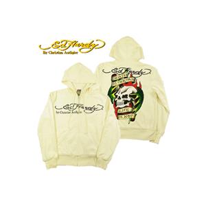 エド ハーディー メンズ ベーシック フーディー デス イズ サーティン ホワイト (ED HARDY) 【閉店・売り切り】｜amb1