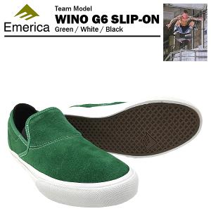 [絶版モデル・デットストック] エメリカ ワイノ G6 スリップオン グリーン/ホワイト/ブラック (Emerica WINO G6 SLIP-ON) 【閉店・売り切り】｜amb1