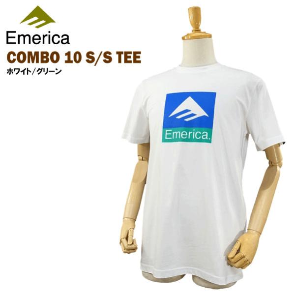 [絶版モデル] エメリカ コンボ 10 S/S Tシャツ ホワイト/グリーン ラスト：Sサイズ (E...