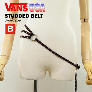 [訳あり☆B品] バンズ スタッズベルト ブラック/ピンク (VANS STUDDED BELT デコレーションベルト) [USA 直輸入モデル] 【閉店・売り切り】｜amb1