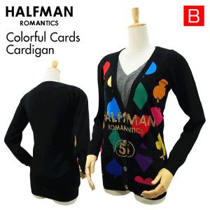 ハーフマン カラフル カード カーディガン ブラック/Sサイズ (HALF MAN) 【閉店・売り切り】｜amb1