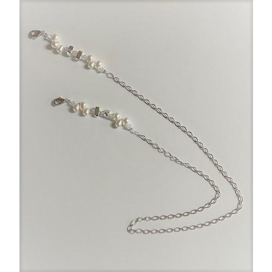 霞ヶ浦産　天然淡水パール　マスクチェーン　マスクストラップ　日本製