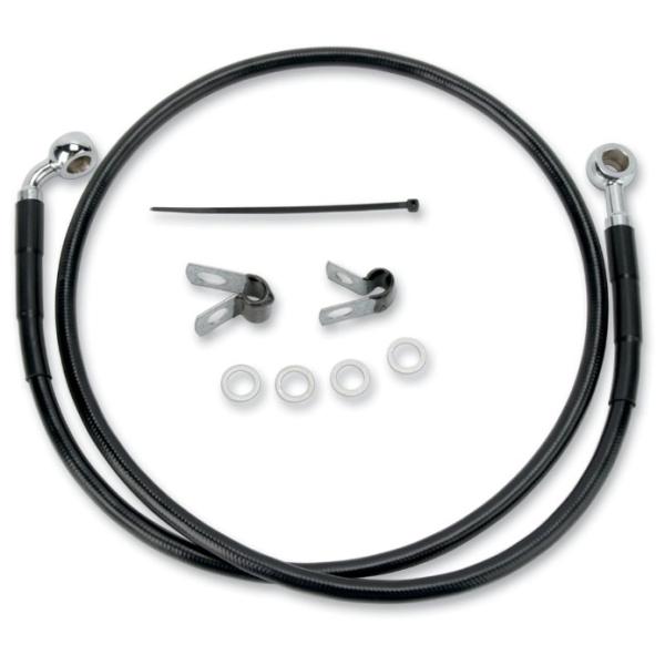 フロントブレーキラインキット 2004〜10年XL883/L/N ブラック：97cm (スタンダード...