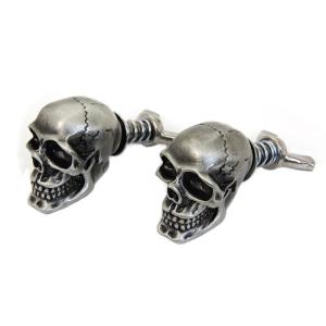 スカル ライセンスプレートボルト セットナンバープレートボルト等用/シルバー