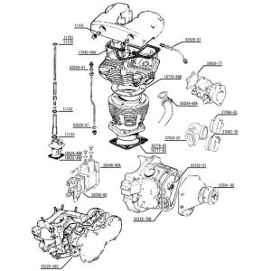【26246-68A】 ショベルヘッド・エンジン周りガスケット各種：オイルポンプボディ：1968〜8...