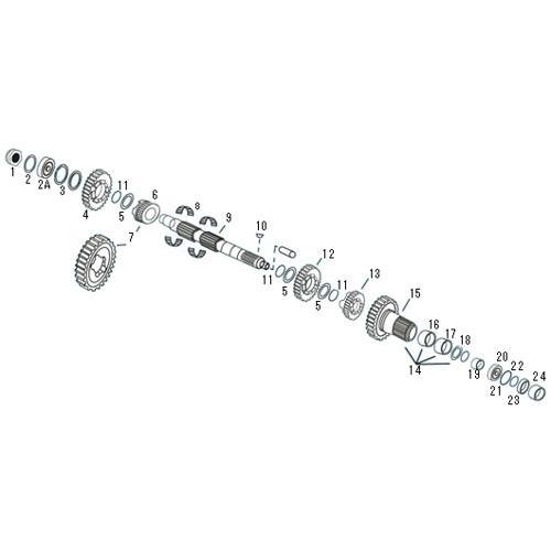 5速ミッション メインシャフト＆コンポーネント 【10】：Clutch hub key L84-89