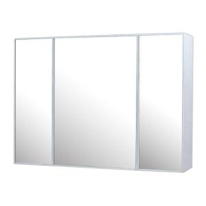 90x65cm白木目ミラー収納壁掛けキャビネット鏡防水三面鏡 Ambest MQ9061